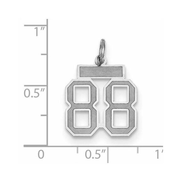 14k White Gold, Jersey Collection, Small Number 88 Pendant - Picture 2 of 3